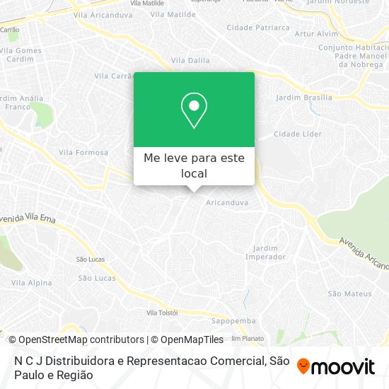 N C J Distribuidora e Representacao Comercial mapa