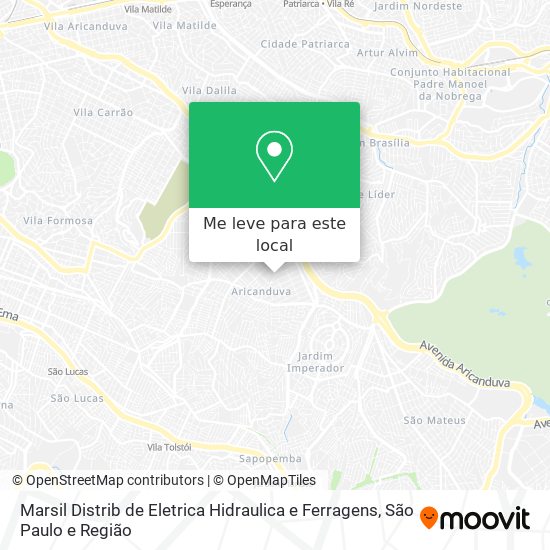 Marsil Distrib de Eletrica Hidraulica e Ferragens mapa