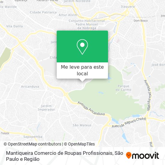 Mantiqueira Comercio de Roupas Profissionais mapa