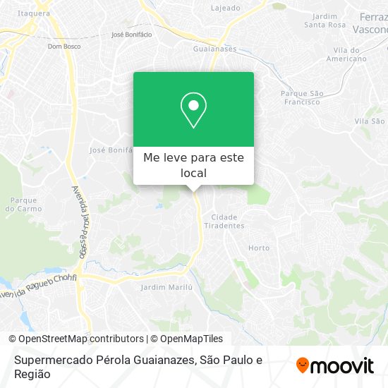 Supermercado Pérola Guaianazes mapa