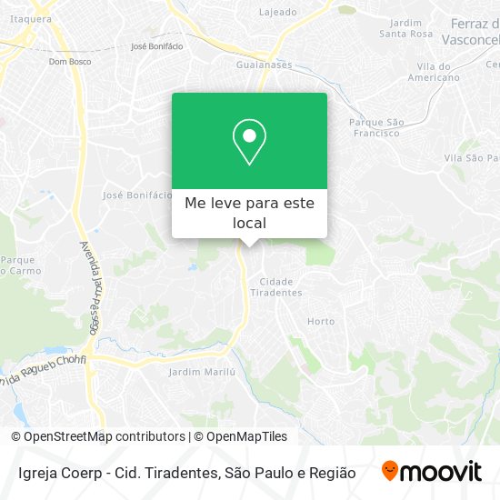 Igreja Coerp - Cid. Tiradentes mapa