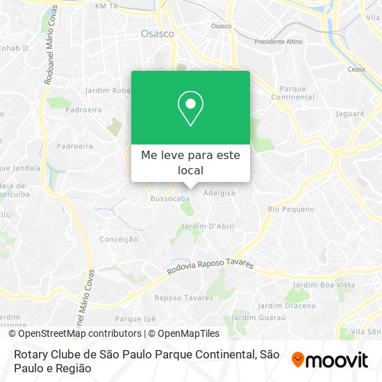 Rotary Clube de São Paulo Parque Continental mapa