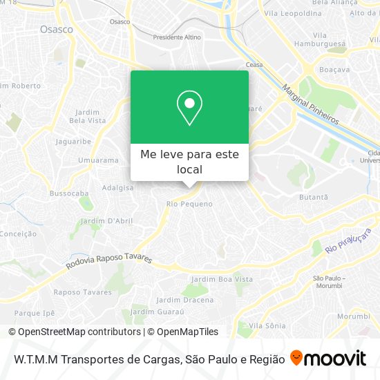 W.T.M.M Transportes de Cargas mapa