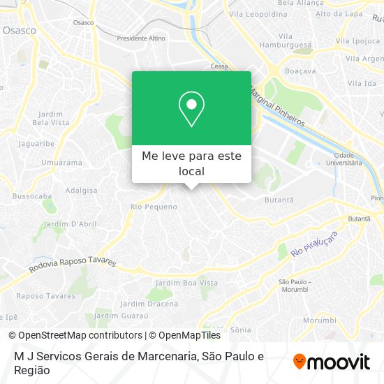 M J Servicos Gerais de Marcenaria mapa