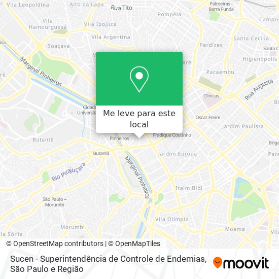 Sucen - Superintendência de Controle de Endemias mapa