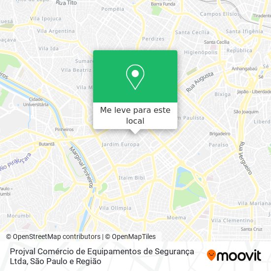 Projval Comércio de Equipamentos de Segurança Ltda mapa