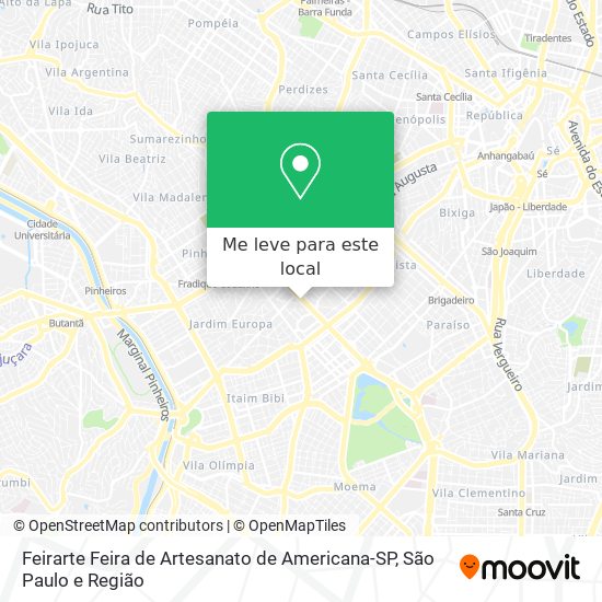 Feirarte Feira de Artesanato de Americana-SP mapa