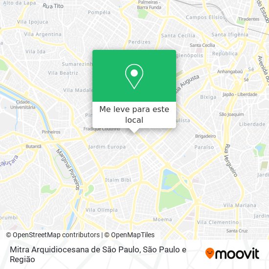 Mitra Arquidiocesana de São Paulo mapa