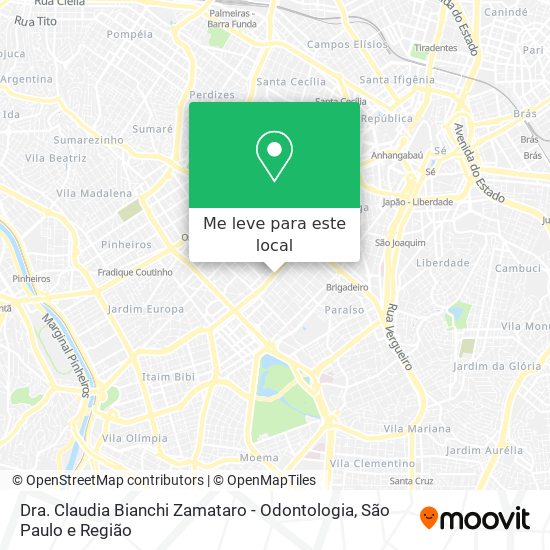 Dra. Claudia Bianchi Zamataro - Odontologia mapa
