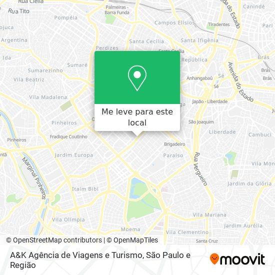 A&K Agência de Viagens e Turismo mapa