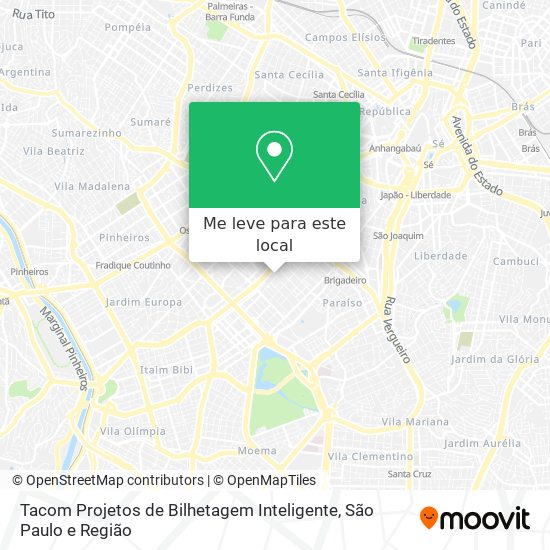 Tacom Projetos de Bilhetagem Inteligente mapa