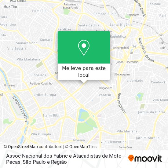 Assoc Nacional dos Fabric e Atacadistas de Moto Pecas mapa