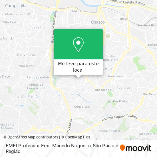 EMEI Professor Emir Macedo Nogueira mapa