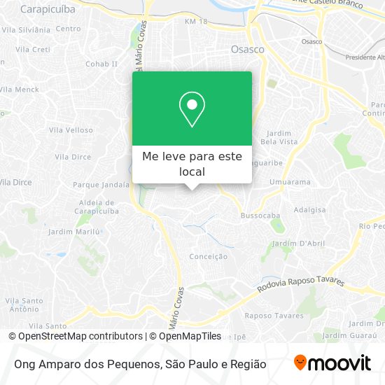 Ong Amparo dos Pequenos mapa