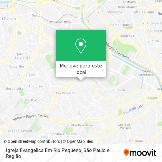 Igreja Evangelica Em Rio Pequeno mapa