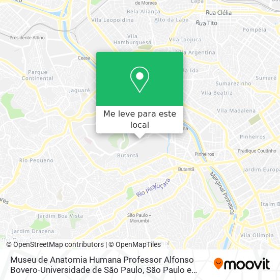 Museu de Anatomia Humana Professor Alfonso Bovero-Universidade de São Paulo mapa