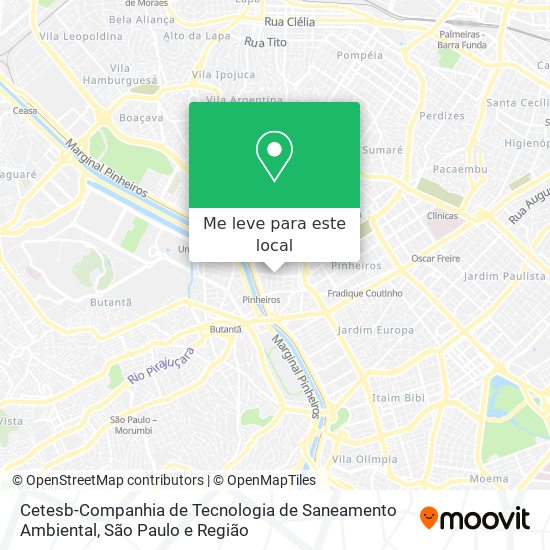 Cetesb-Companhia de Tecnologia de Saneamento Ambiental mapa