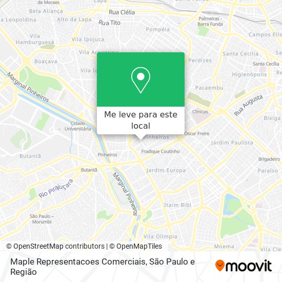 Maple Representacoes Comerciais mapa