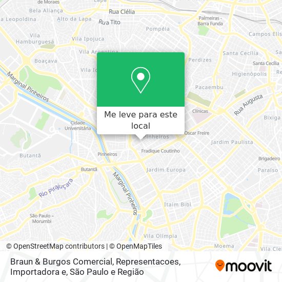 Braun & Burgos Comercial, Representacoes, Importadora e mapa