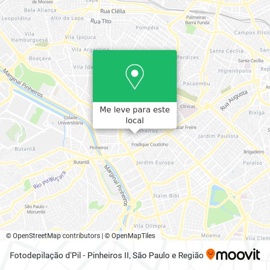 Fotodepilação d'Pil - Pinheiros II mapa
