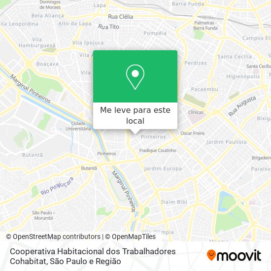 Cooperativa Habitacional dos Trabalhadores Cohabitat mapa