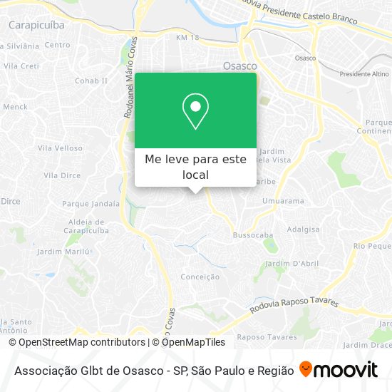 Associação Glbt de Osasco - SP mapa