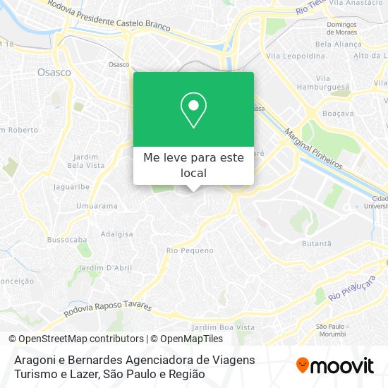 Aragoni e Bernardes Agenciadora de Viagens Turismo e Lazer mapa