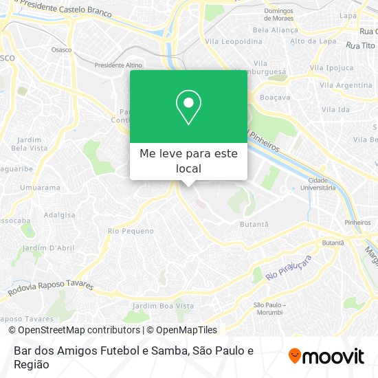Bar dos Amigos Futebol e Samba mapa