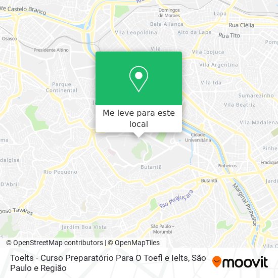 Toelts - Curso Preparatório Para O Toefl e Ielts mapa