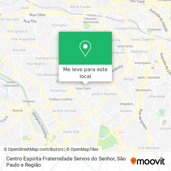 Centro Espirita Fraternidade Servos do Senhor mapa