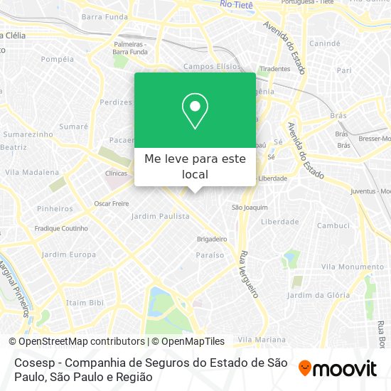 Cosesp - Companhia de Seguros do Estado de São Paulo mapa