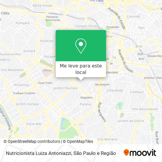 Nutricionista Luiza Antoniazzi mapa