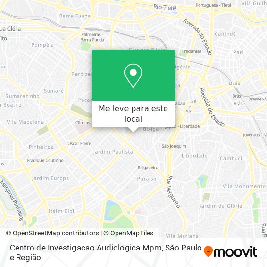 Centro de Investigacao Audiologica Mpm mapa