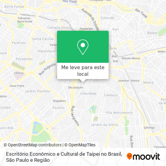 Escritório Econômico e Cultural de Taipei no Brasil mapa