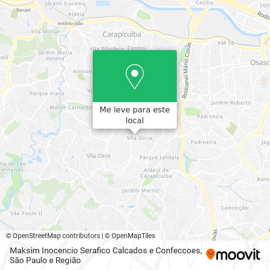 Maksim Inocencio Serafico Calcados e Confeccoes mapa