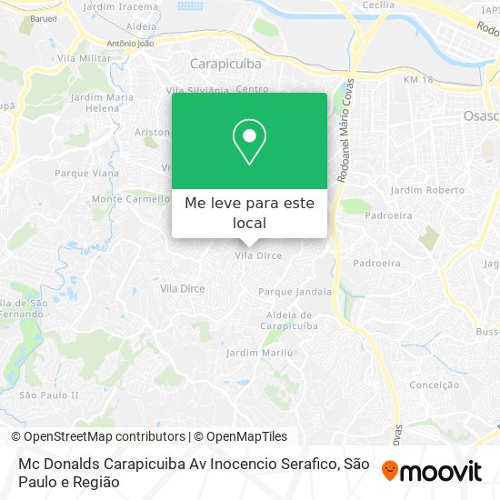 Mc Donalds Carapicuiba Av Inocencio Serafico mapa