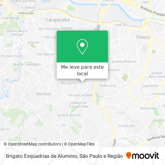 Brigato Esquadrias de Alumínio mapa