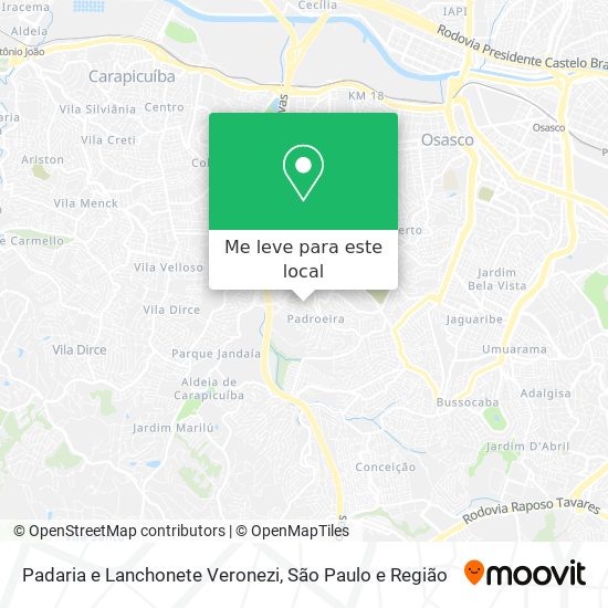 Padaria e Lanchonete Veronezi mapa