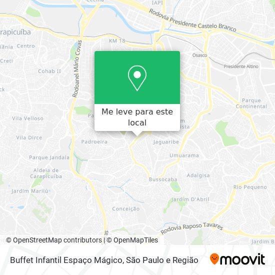 Buffet Infantil Espaço Mágico mapa
