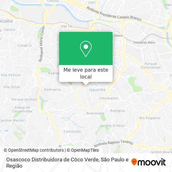 Osascoco Distribuidora de Côco Verde mapa