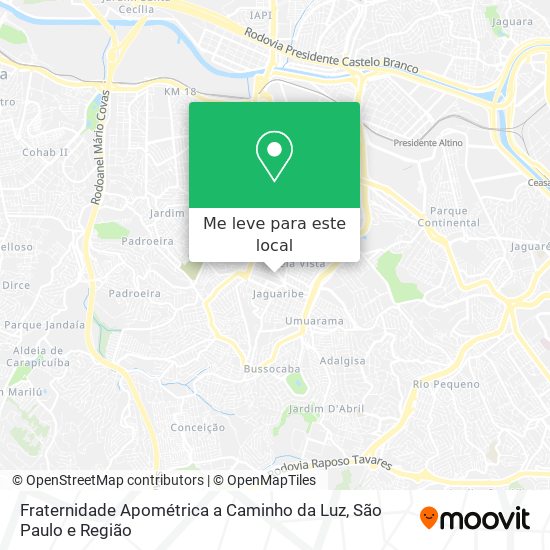 Fraternidade Apométrica a Caminho da Luz mapa