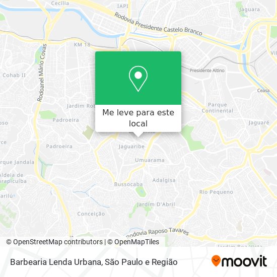 Barbearia Lenda Urbana mapa