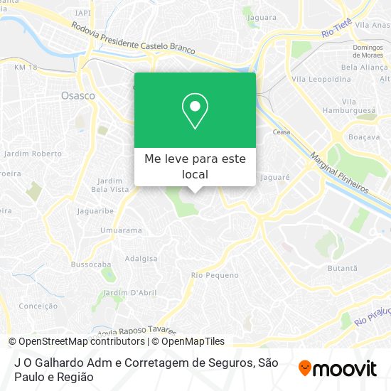 J O Galhardo Adm e Corretagem de Seguros mapa