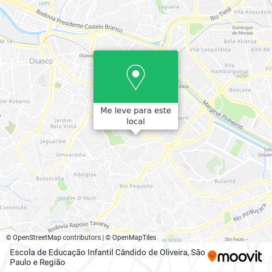 Escola de Educação Infantil Cândido de Oliveira mapa