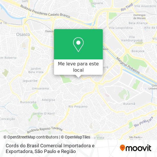 Cords do Brasil Comercial Importadora e Exportadora mapa