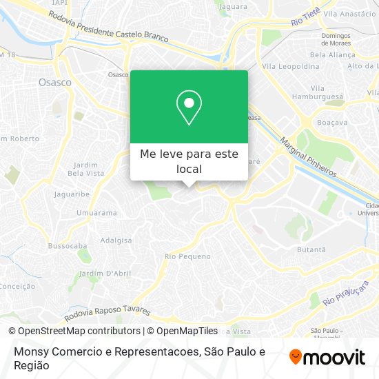 Monsy Comercio e Representacoes mapa