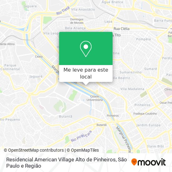 Residencial American Village Alto de Pinheiros mapa