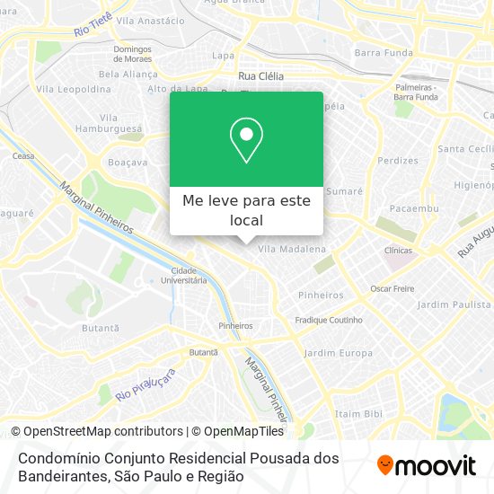 Condomínio Conjunto Residencial Pousada dos Bandeirantes mapa