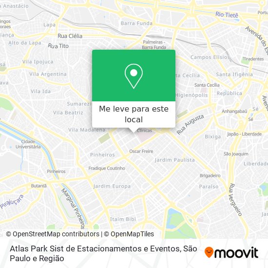 Atlas Park Sist de Estacionamentos e Eventos mapa