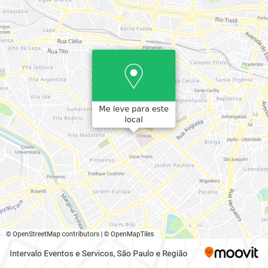 Intervalo Eventos e Servicos mapa